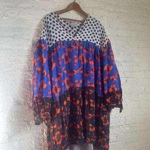 ANTHROPOLOGIE DHRUV KAPOOR DRESS XL. Tiered mini floral poppy dress.